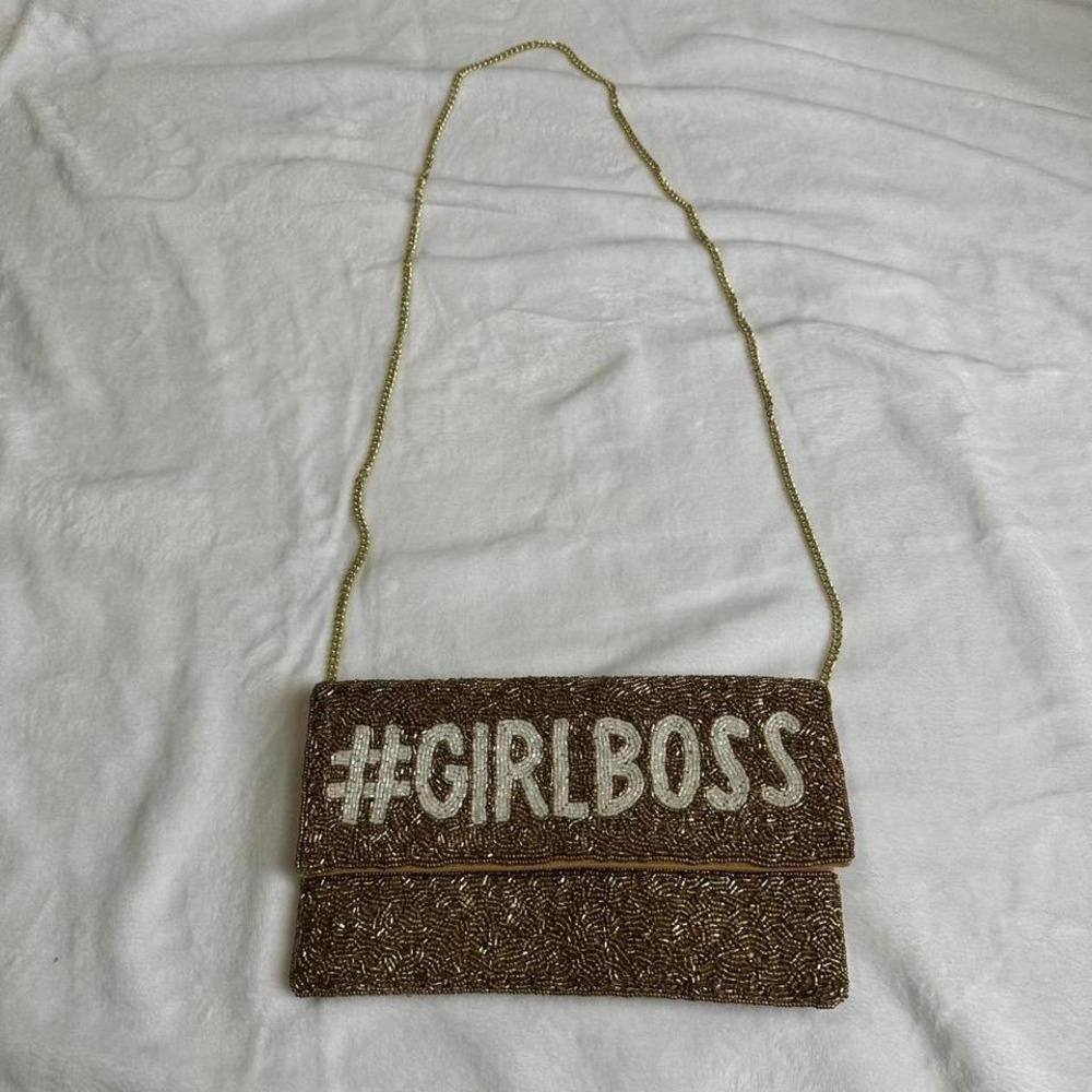 Gold seed‎ beads clutch bag - Picture 2 of 7